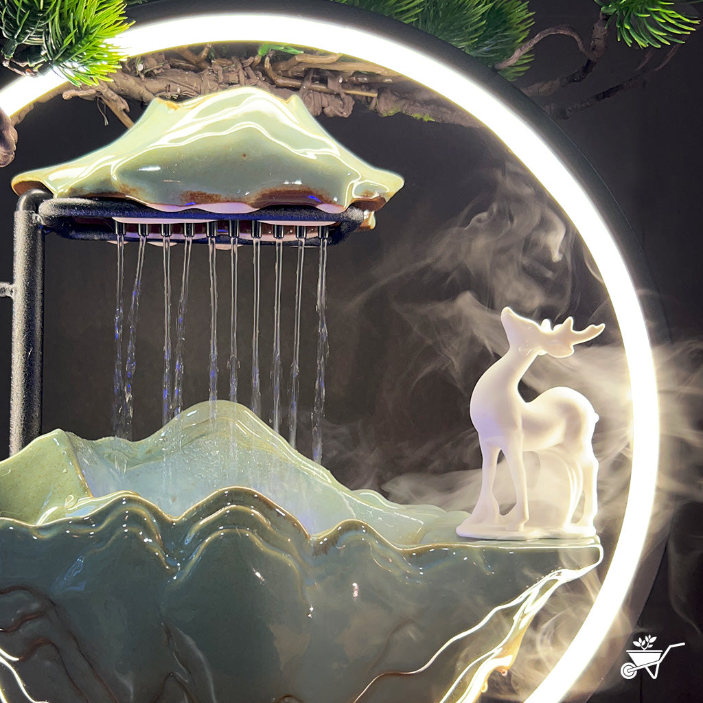Misty Muse Water Fountain LED Decor Zen Garden - myBageecha