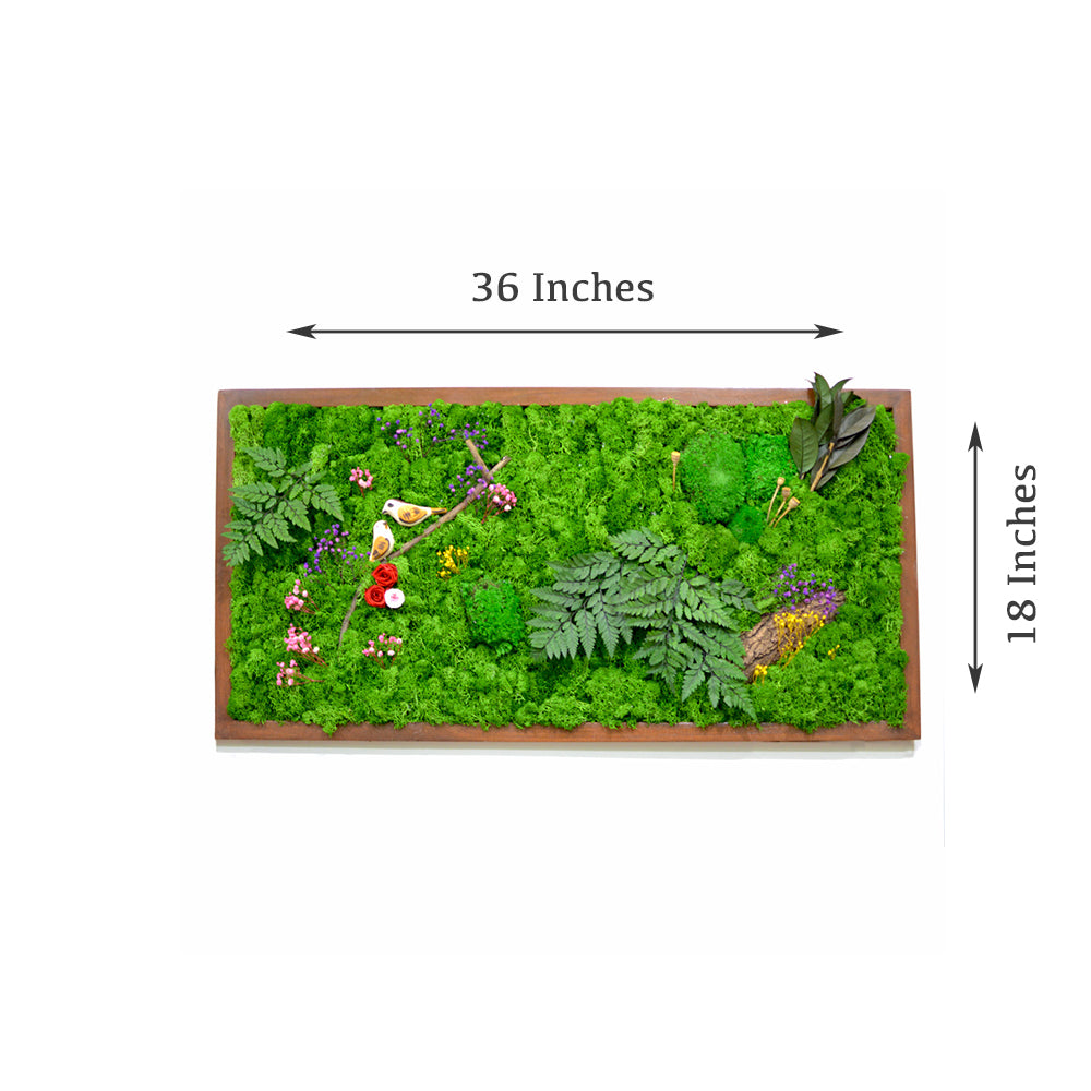 Deep green moss décor for natural interiors