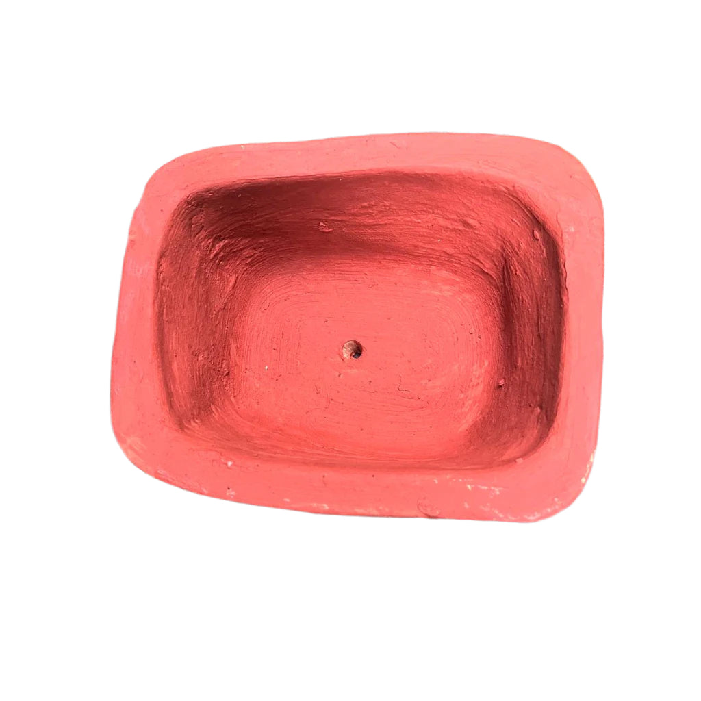 Set of 4 Rectangle Bonsai Terracotta Pots top view – myBageecha