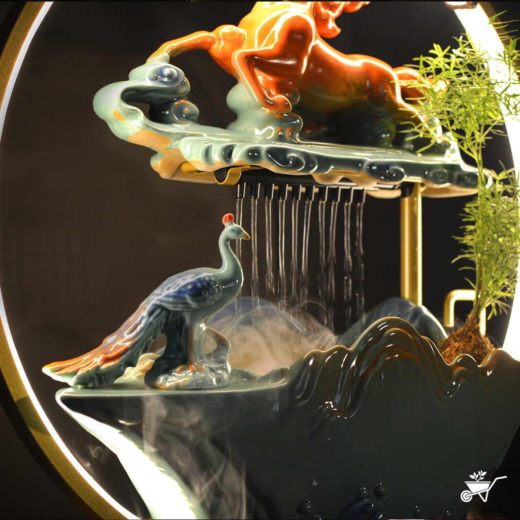 Regal Symphony Water Fountain LED Decor Zen Garden – angled shot showing water motion