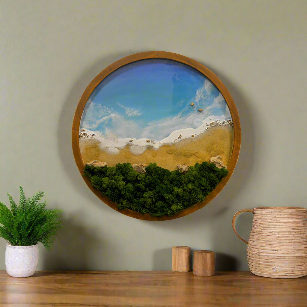 Solitude of the Beach moss frame – front view