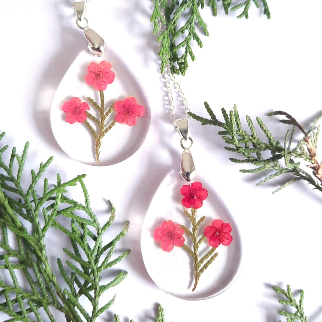 Spring Tree Real Dried Flower Necklace / Set - myBageecha