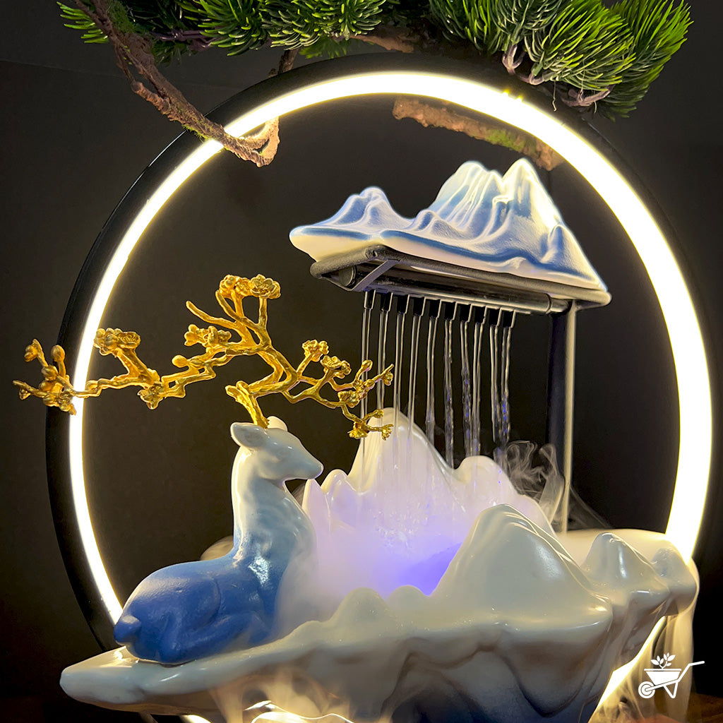 Sapphire Bliss Water Fountain LED Decor Zen Garden - myBageecha