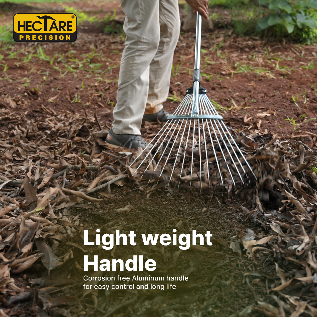 Adjustable handle of Hectare Precision Telescopic Metal Rake