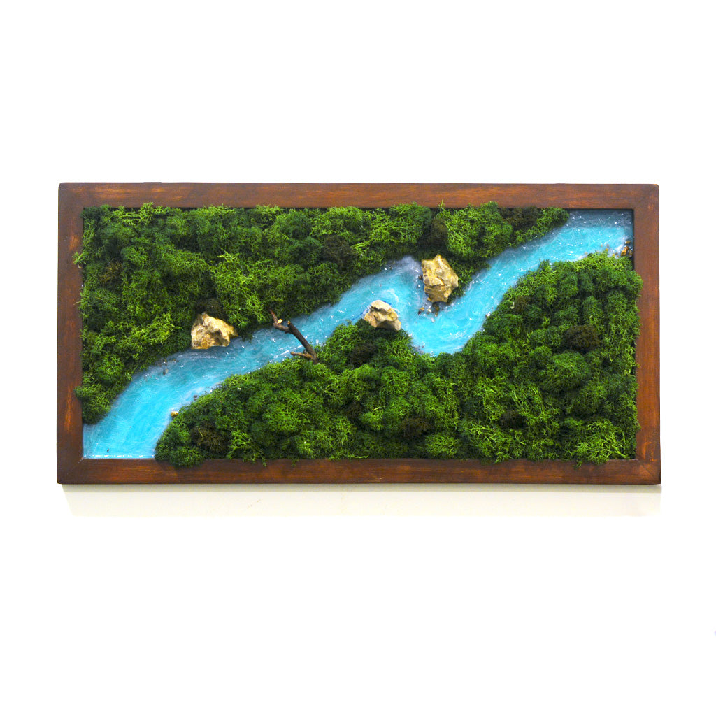 Traverse The Wild Preserved Moss Frame with Dark Wood – handcrafted with nature by myBageecha.