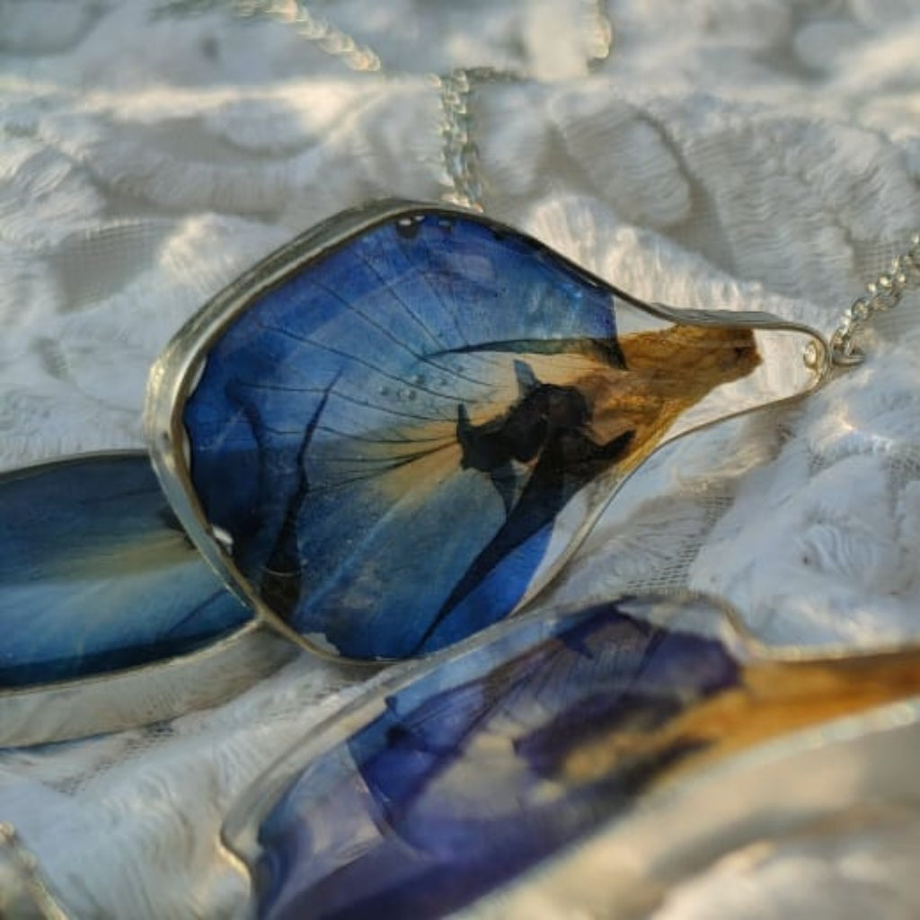 Conspicuous Peaflower Real Dried Flower Necklace - myBageecha