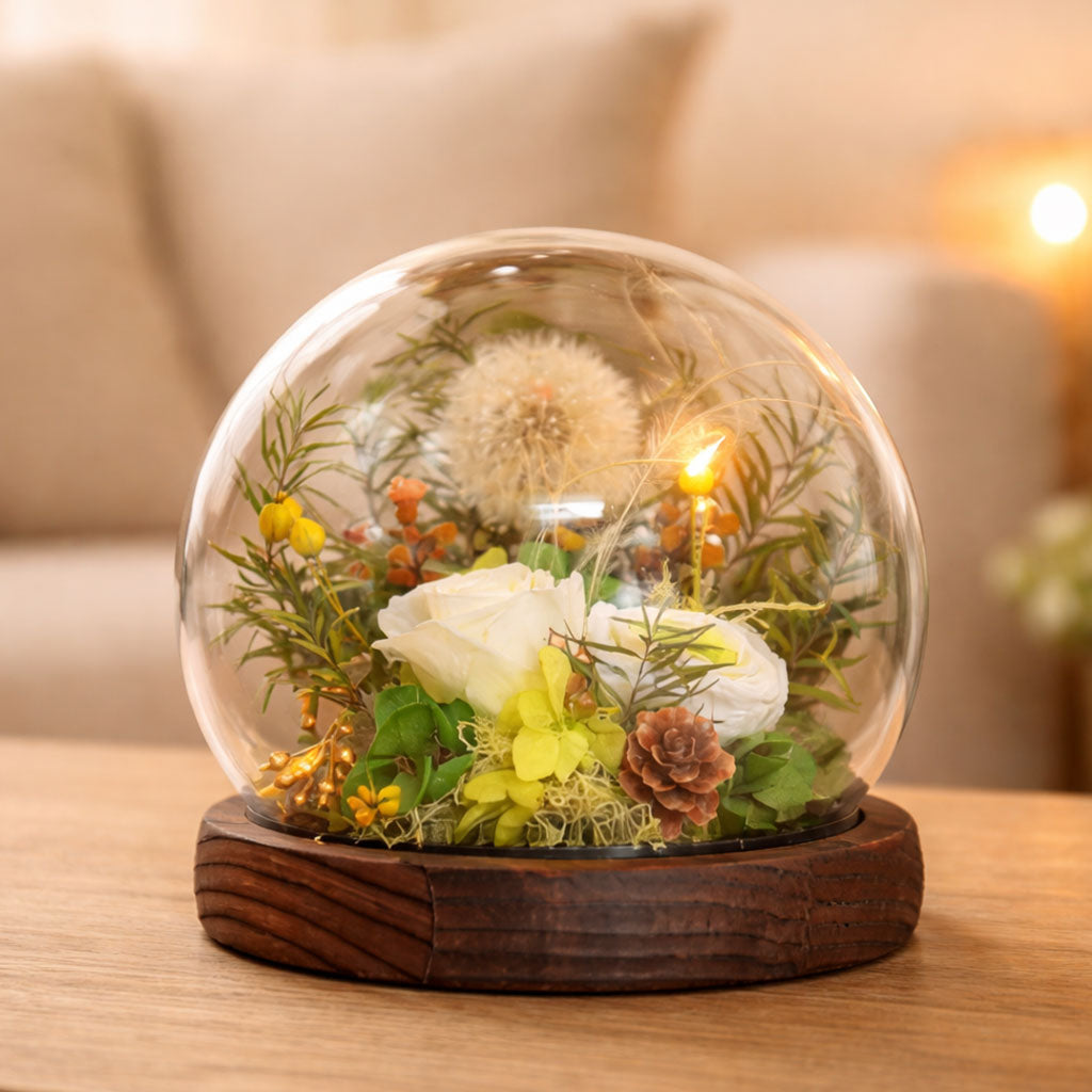 WIldflower Meadows from myBageecha a beautiful arrangement made with white natural roses and colorful foliage