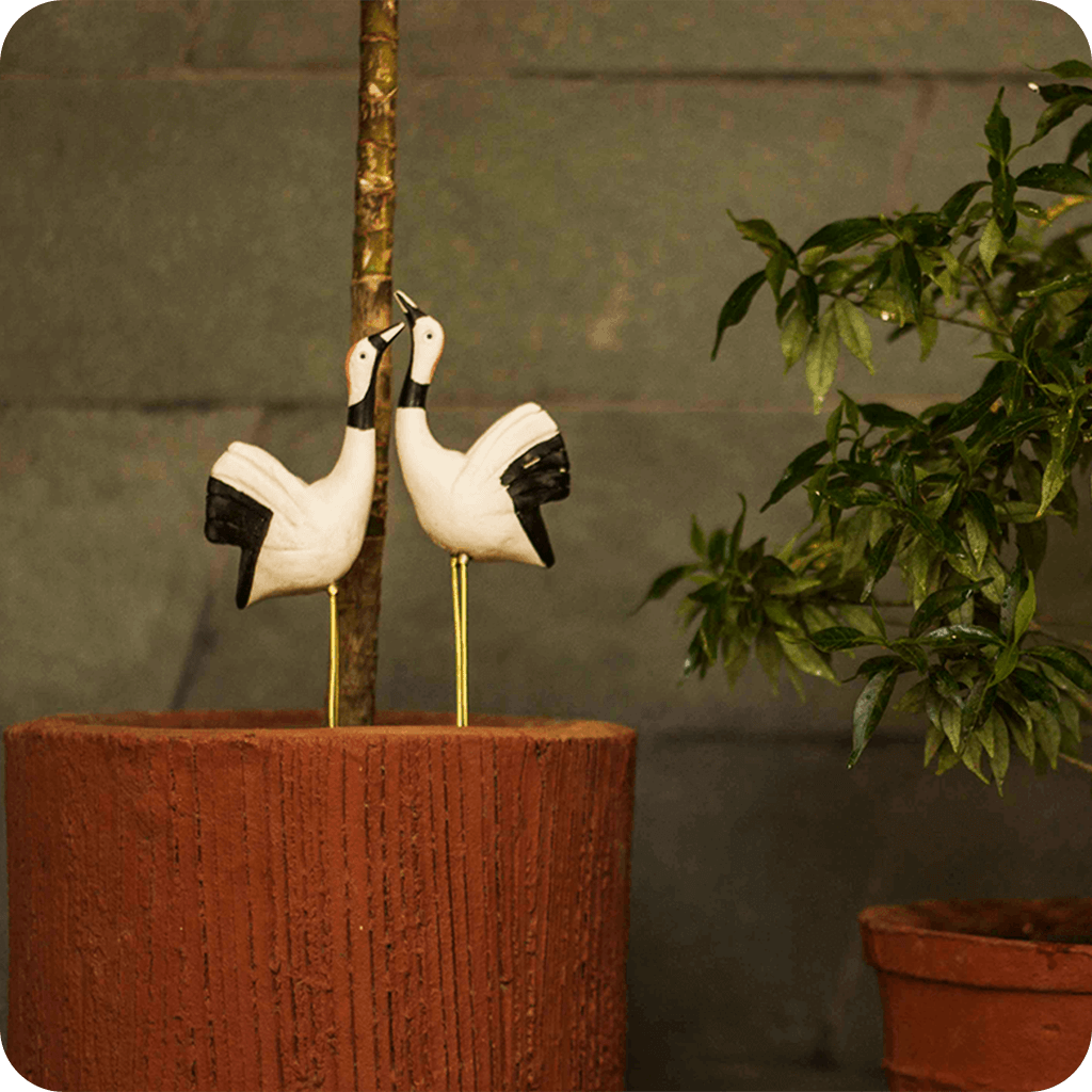 Plant Poker Sarus Crane - Garden Stick (Pair) - myBageecha