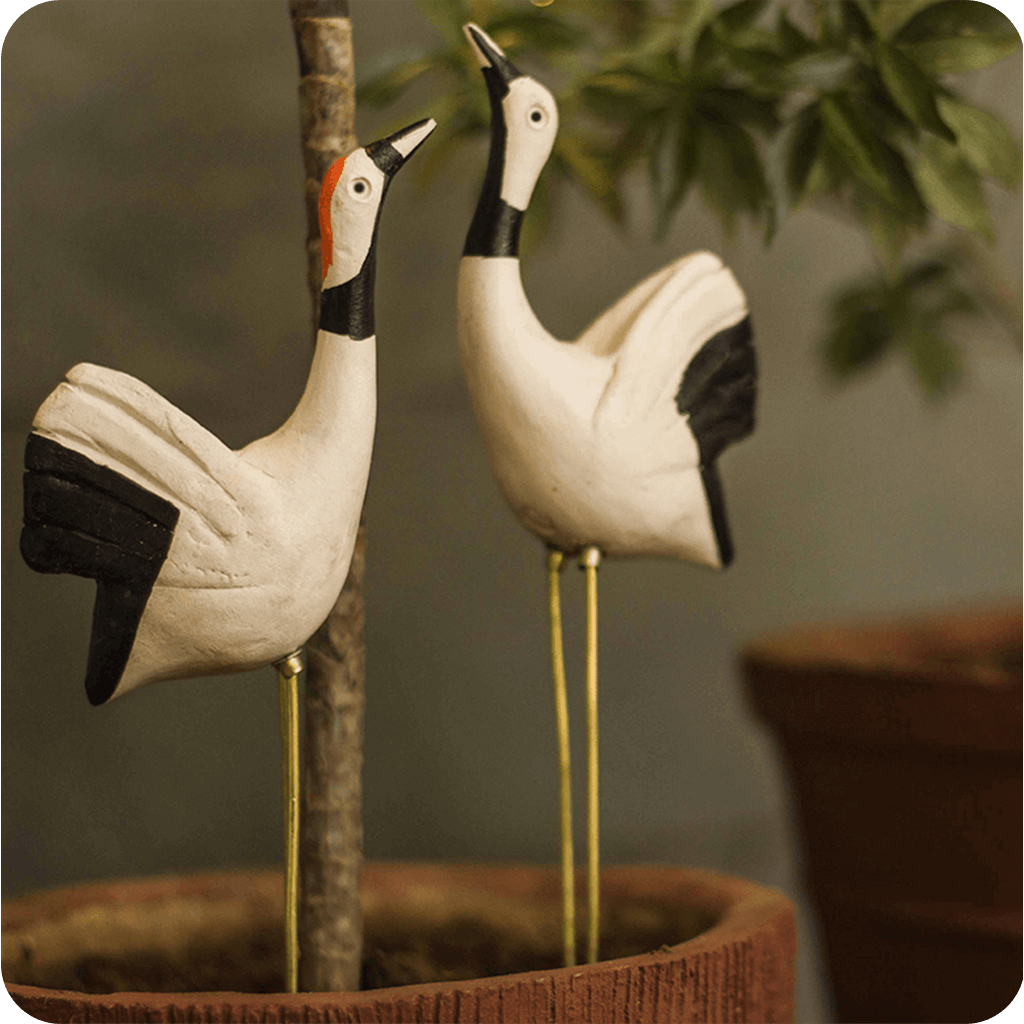 Plant Poker Sarus Crane - Garden Stick (Pair) - myBageecha
