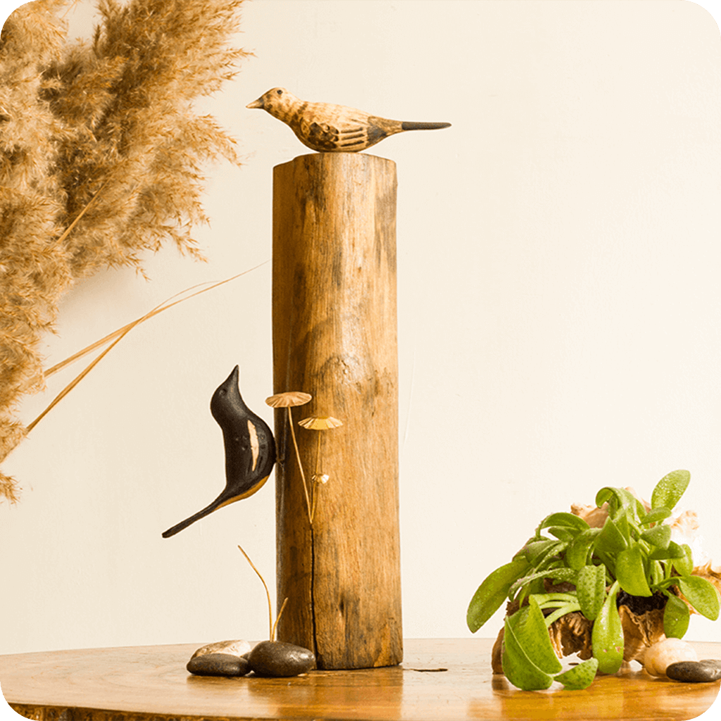 Exotic Indian Robin Wooden Base Table Tops - myBageecha