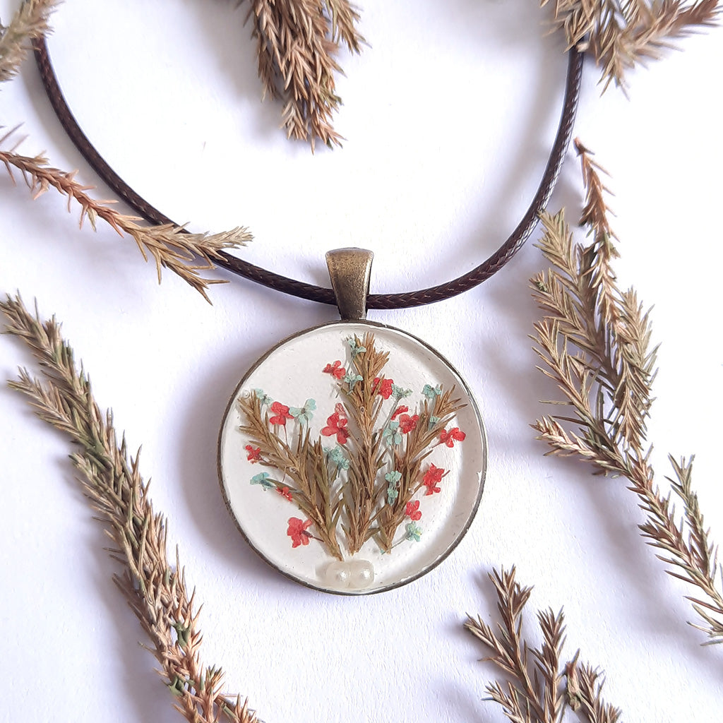 Morning Bloom Real Dried Flower Necklace - myBageecha
