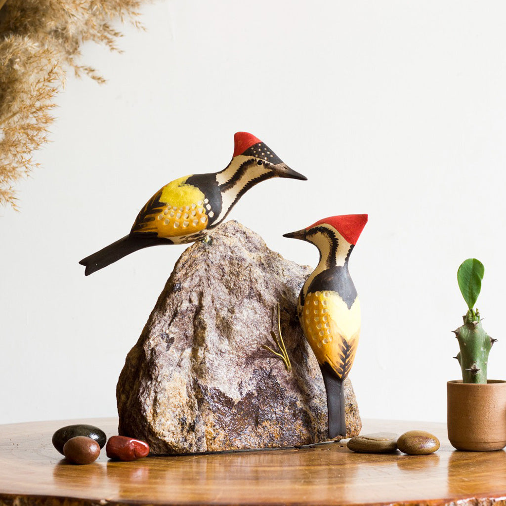 Exotic Woodpecker Stone Base Table Tops - myBageecha