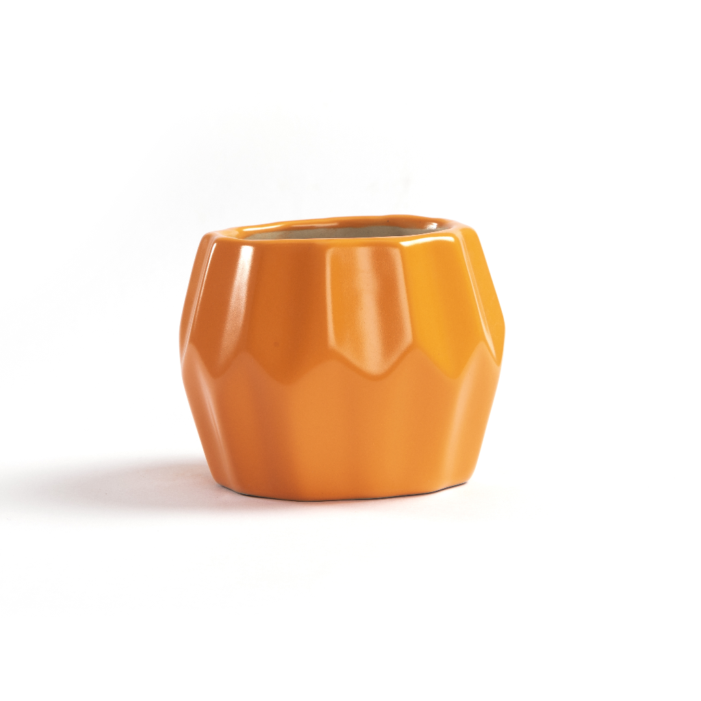 Mateo Ceramic Planter – Tangy Orange – myBageecha