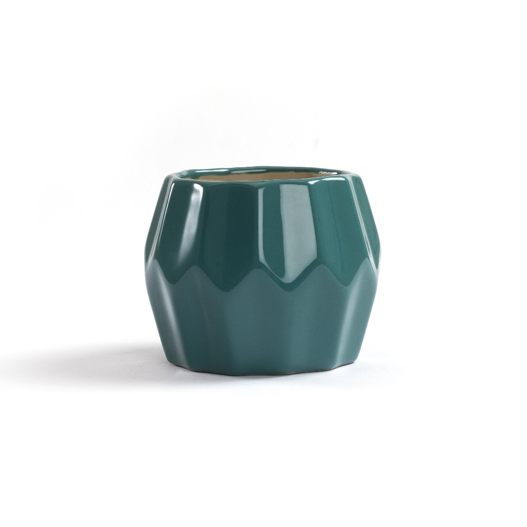 Mateo Ceramic Planter – Midnight Teal – myBageecha