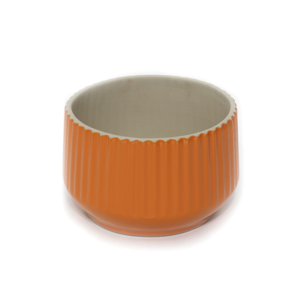 Meira Ceramic Planter – Tangy Orange – myBageecha