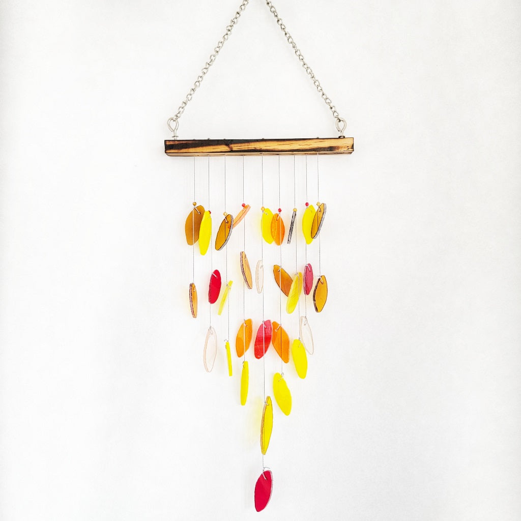 Autumn leaf Stained Glass windchime - myBageecha