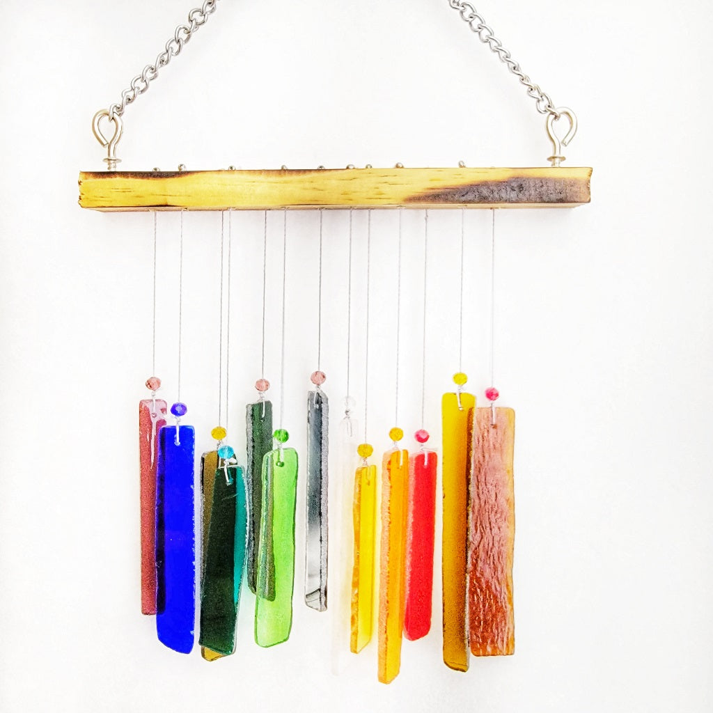 Suncatcher Rainbow Strip Stained Glass Windchime - myBageecha