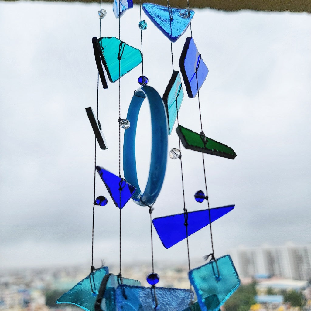 Zen Blue Stained Glass Windchime - myBageecha