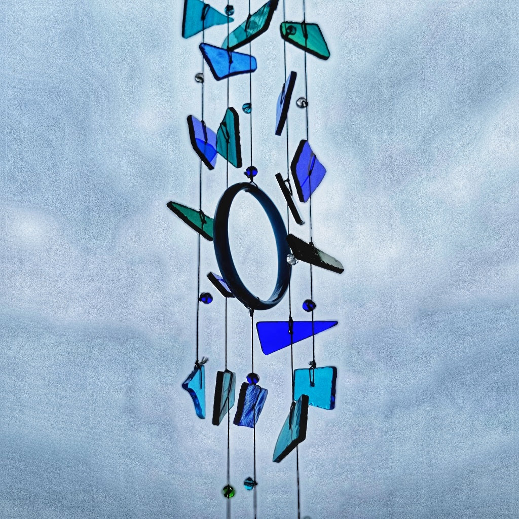 Zen Blue Stained Glass Windchime - myBageecha