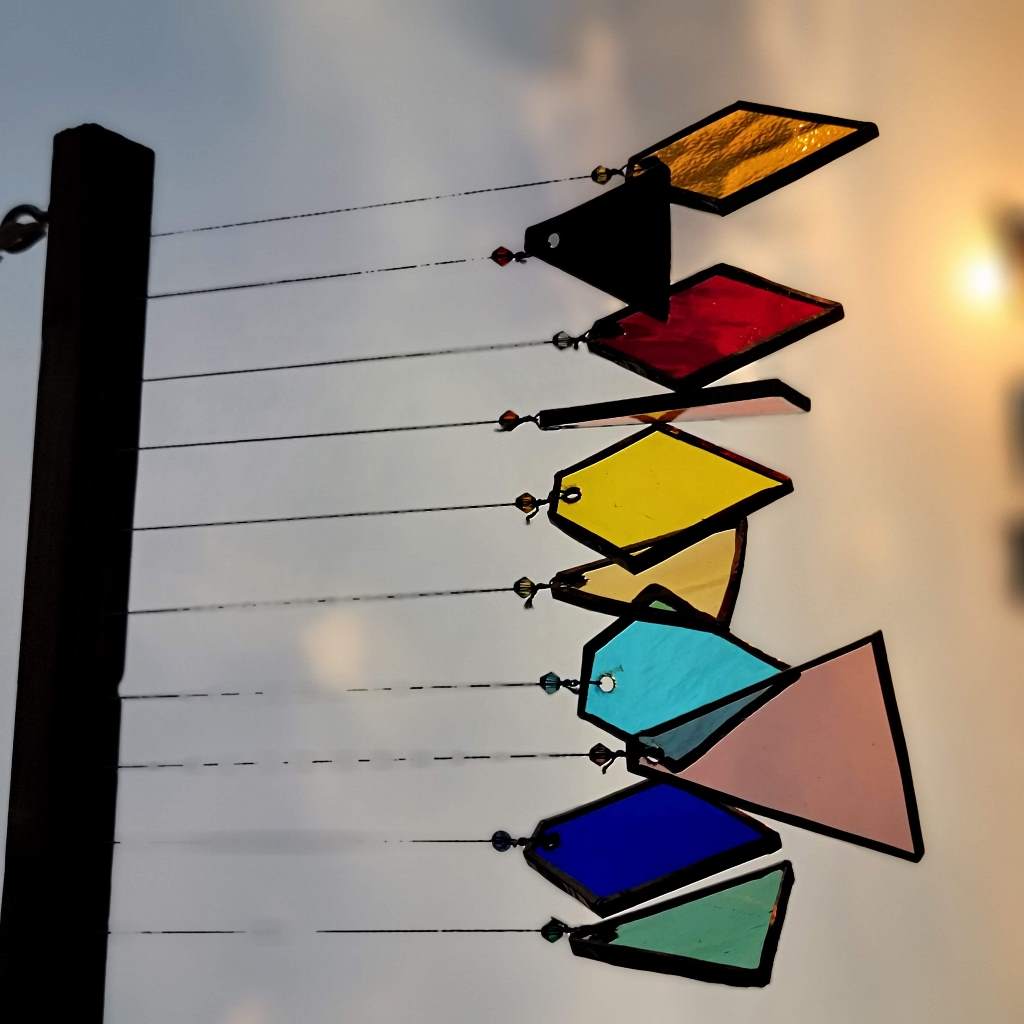 Triangle diamond Stained Glass windchime - myBageecha