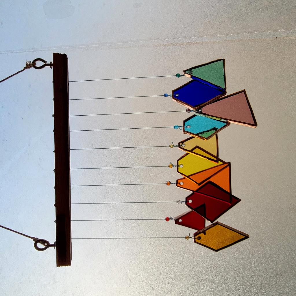 Triangle diamond Stained Glass windchime - myBageecha