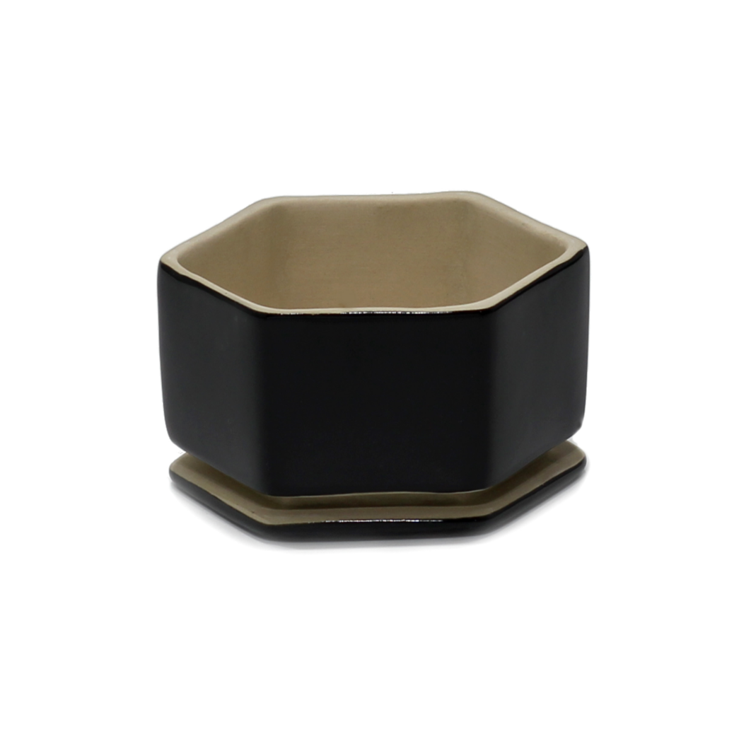 Meline Ceramic Planter – Pitch Black – myBageecha