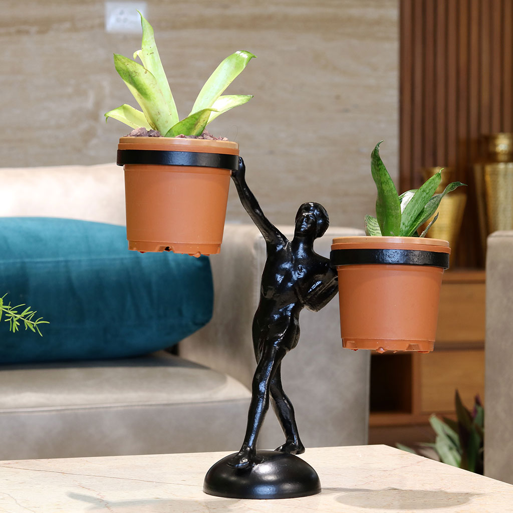 Human Sculpture Holding Pot Stand - myBageecha