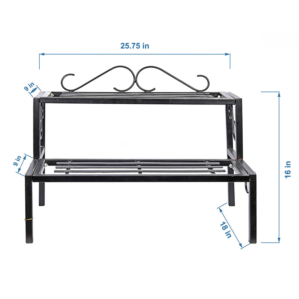 2 Tier Step Metal Stand - myBageecha