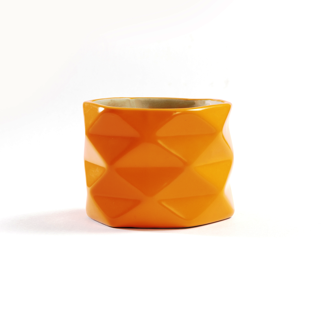 Marmoris Ceramic Planter – Tangy Orange – myBageecha
