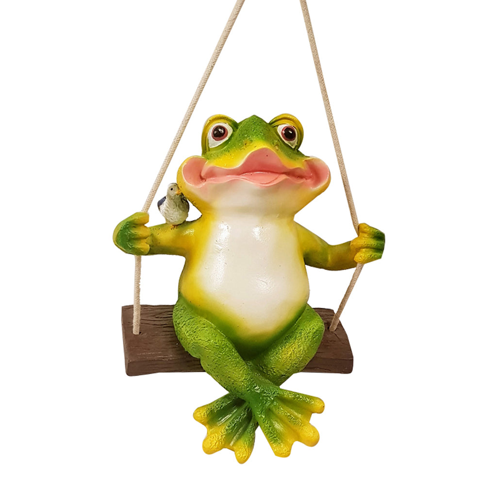 Wonderland Garden Frog on Swing (Garden Decor Home Decor, Hanging Frog, Frog, Garden Statue, Animal Statue) - myBageecha