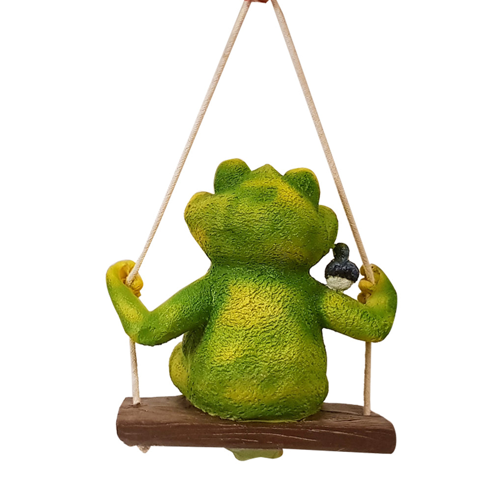 Wonderland Garden Frog on Swing (Garden Decor Home Decor, Hanging Frog, Frog, Garden Statue, Animal Statue) - myBageecha