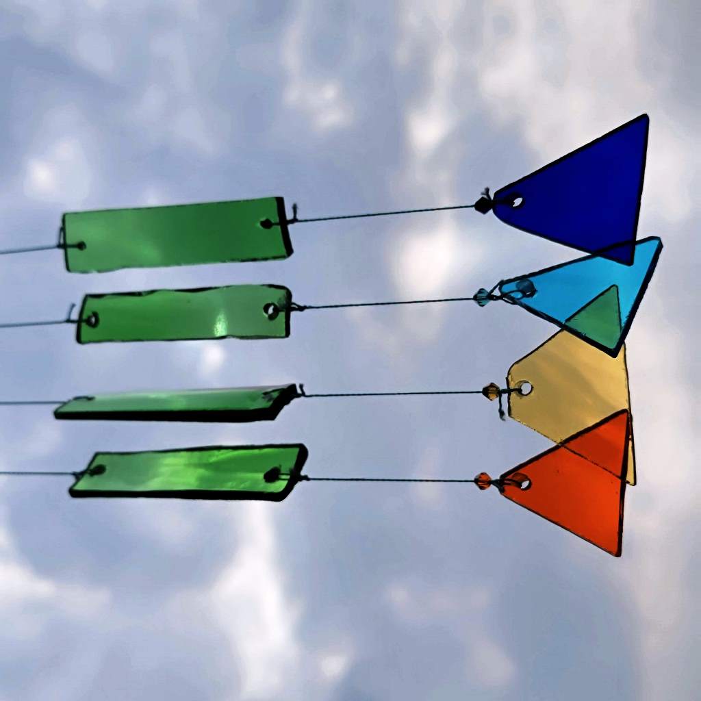 Upcycled Prism Stained Glass Suncatcher Hanging - myBageecha