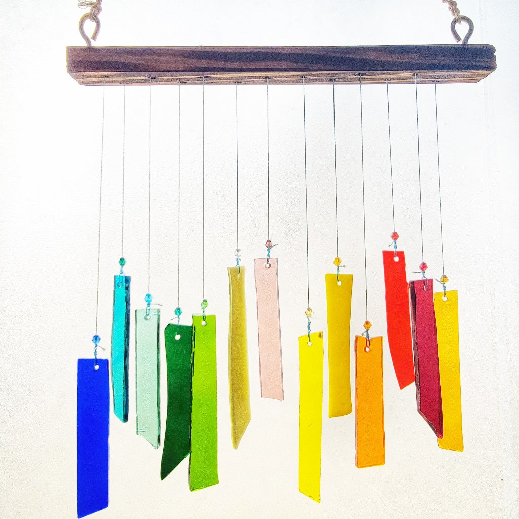 Suncatcher Rainbow Strip Stained Glass Windchime - myBageecha