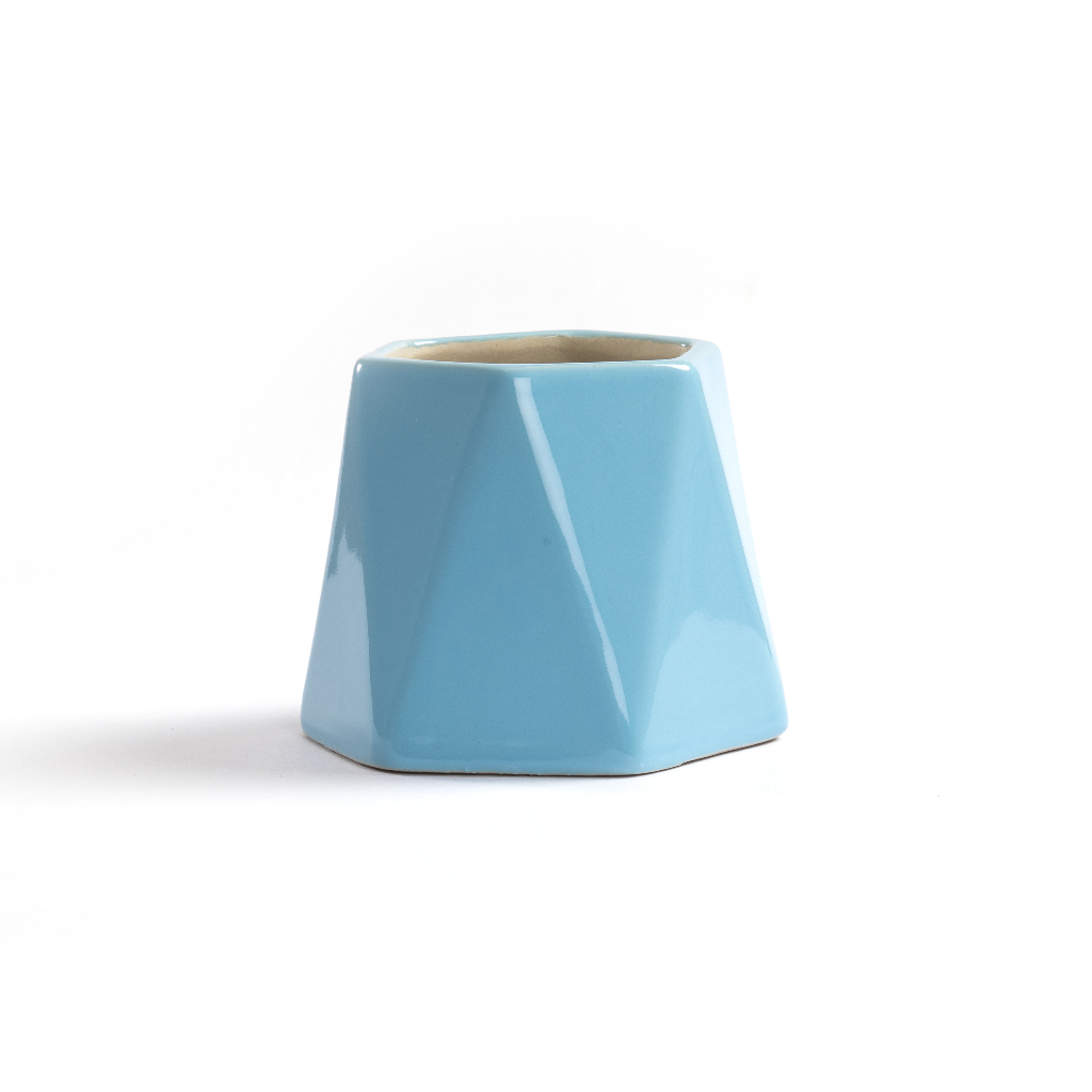 Mila Ceramic Planter – Aspiring Blue – myBageecha