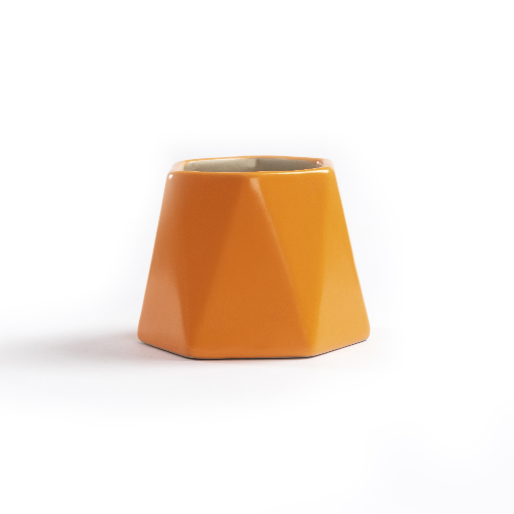 Mila Ceramic Planter – Tangy Orange – myBageecha