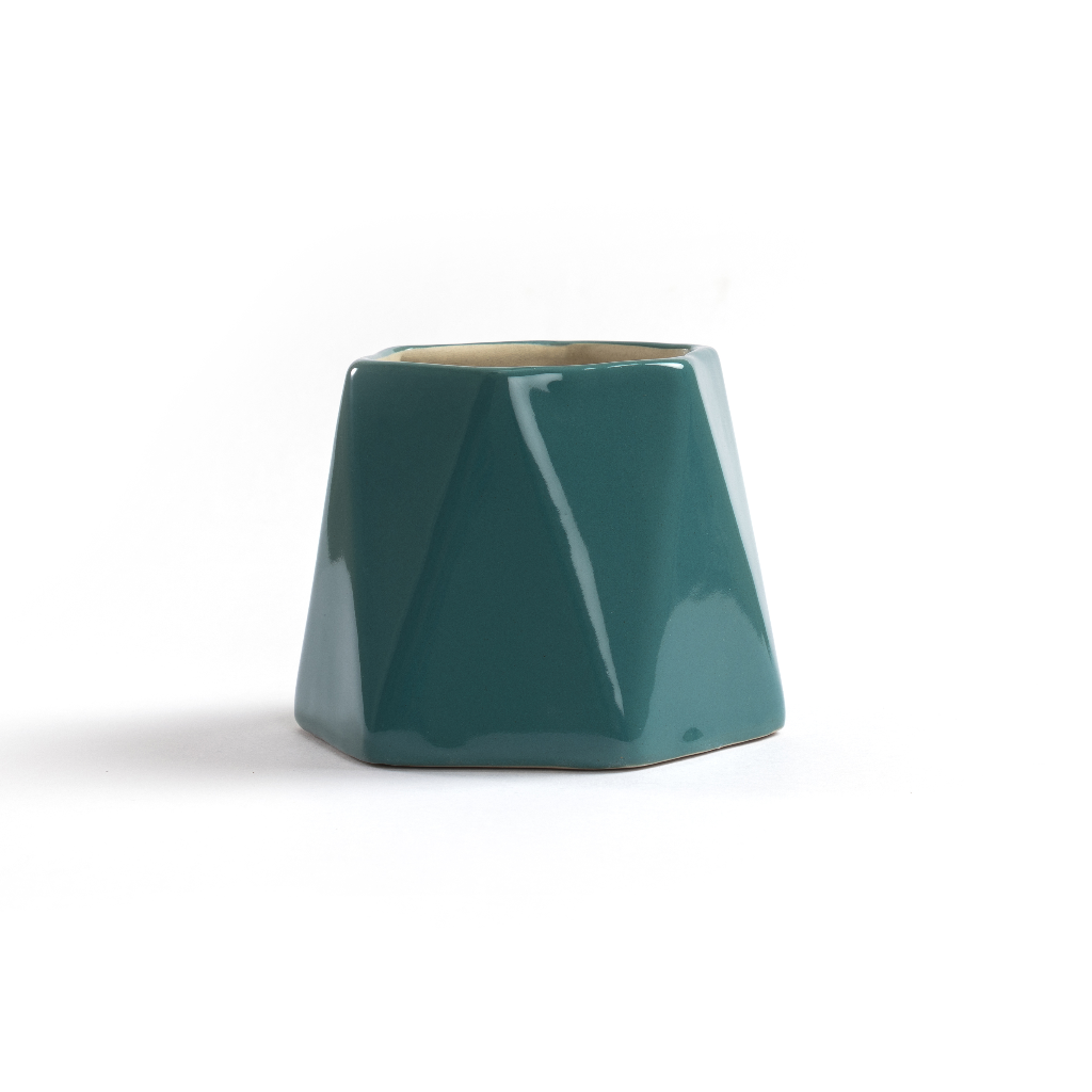 Mila Ceramic Planter – Midnight Teal – myBageecha