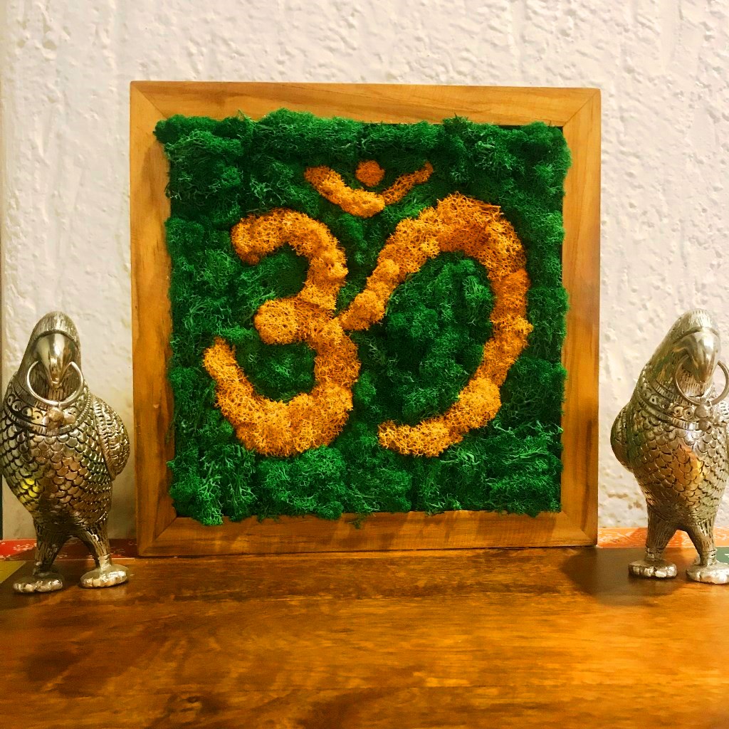 Handcrafted moss art for meditation walls