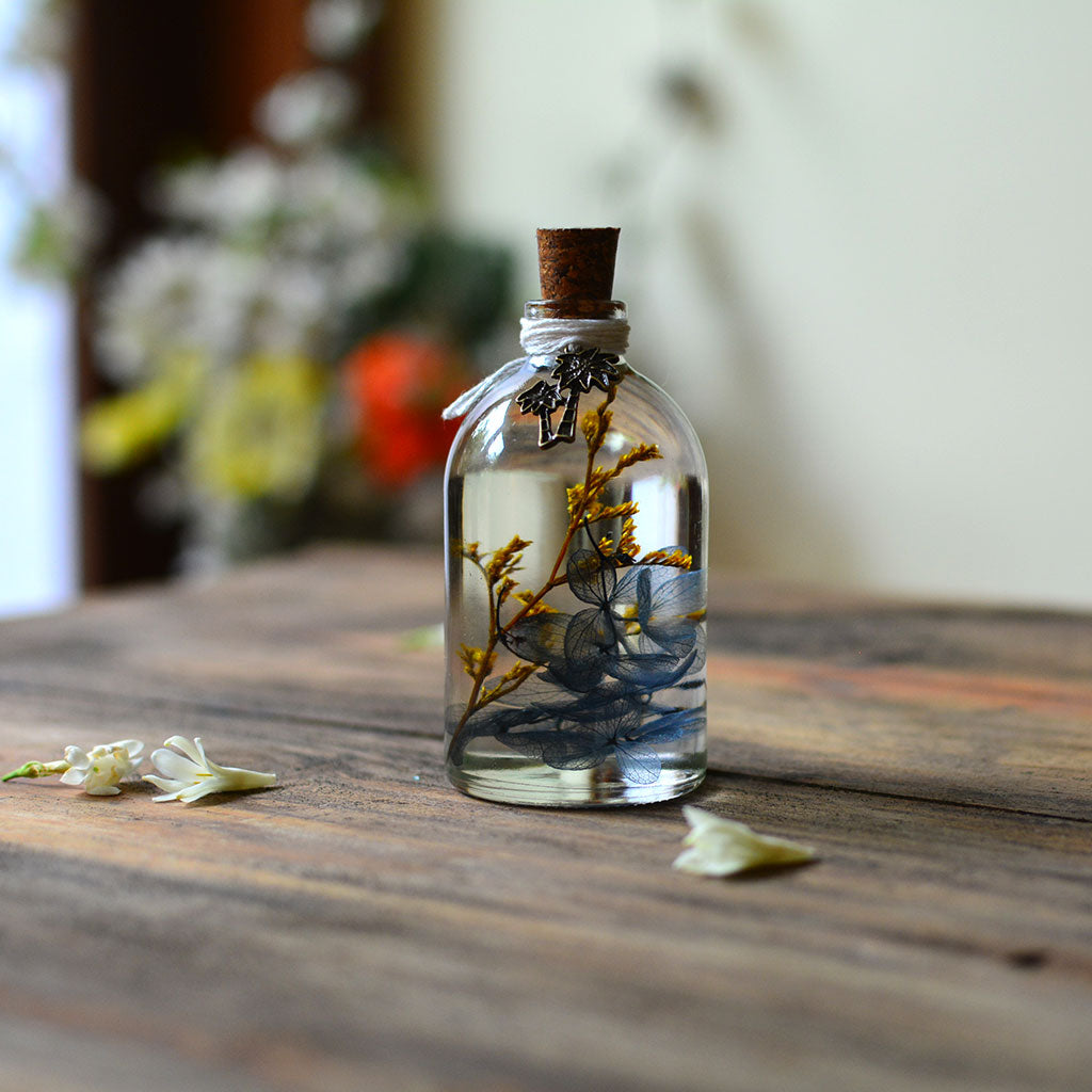 Close-up of A Golden Lining Preserved Flower Tabletop by myBageecha – warm golden preserved blooms.