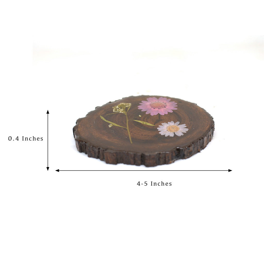 Craggy Coral Dried Flower Coaster - myBageecha