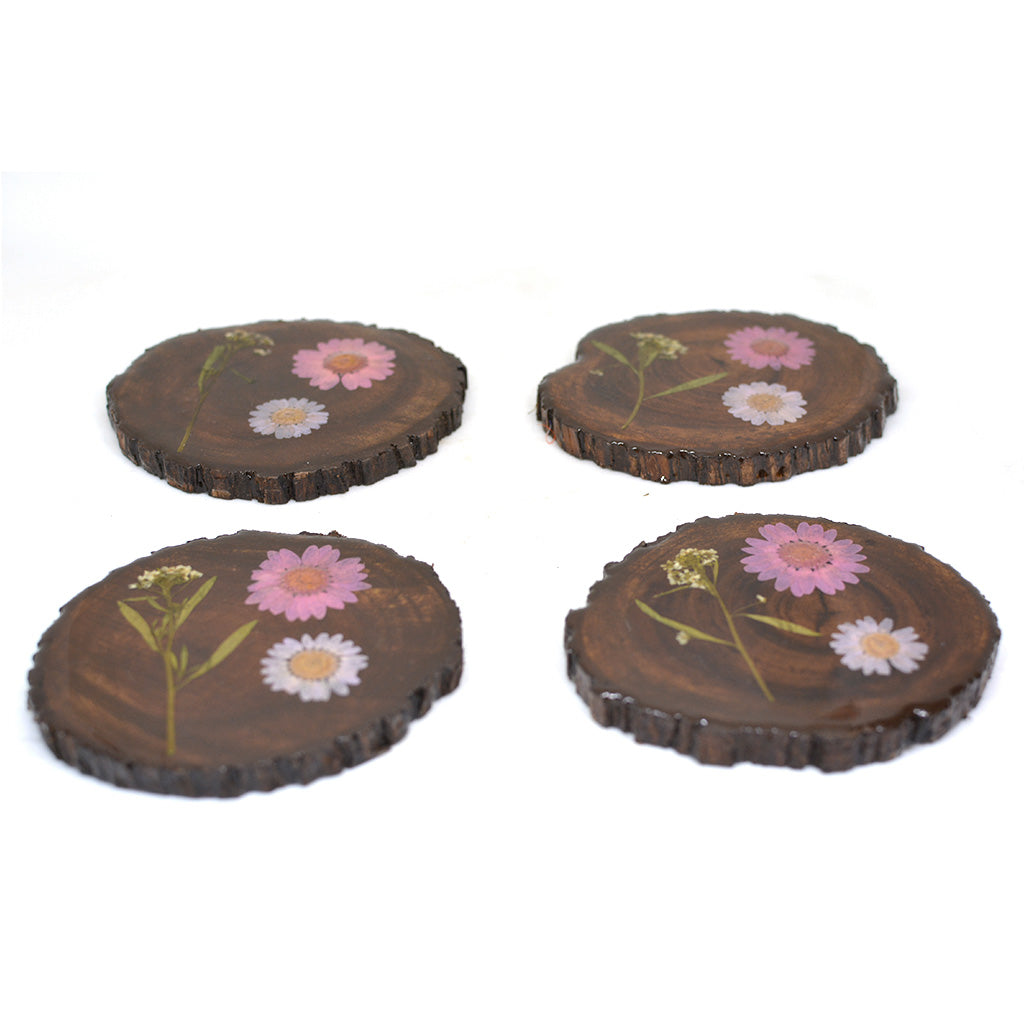Craggy Coral Dried Flower Coaster - myBageecha