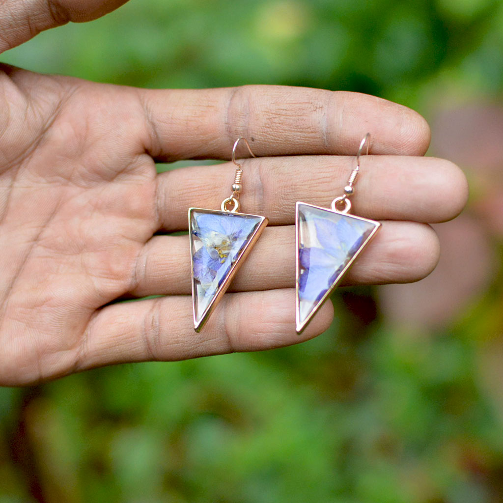 Alluring Lilacs Real Dried Flower Earrings - myBageecha