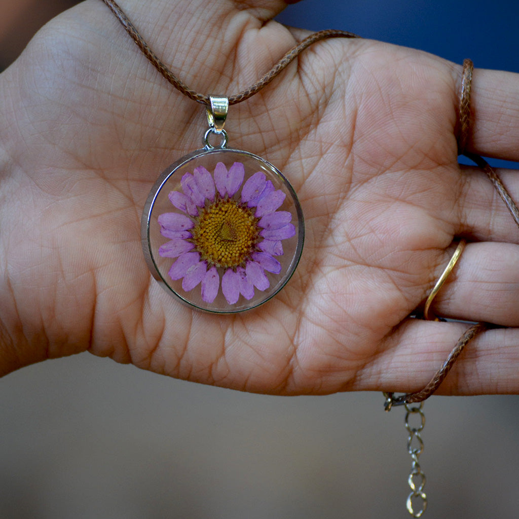 Amethyst Allure Real Dried Flower Necklace - myBageecha