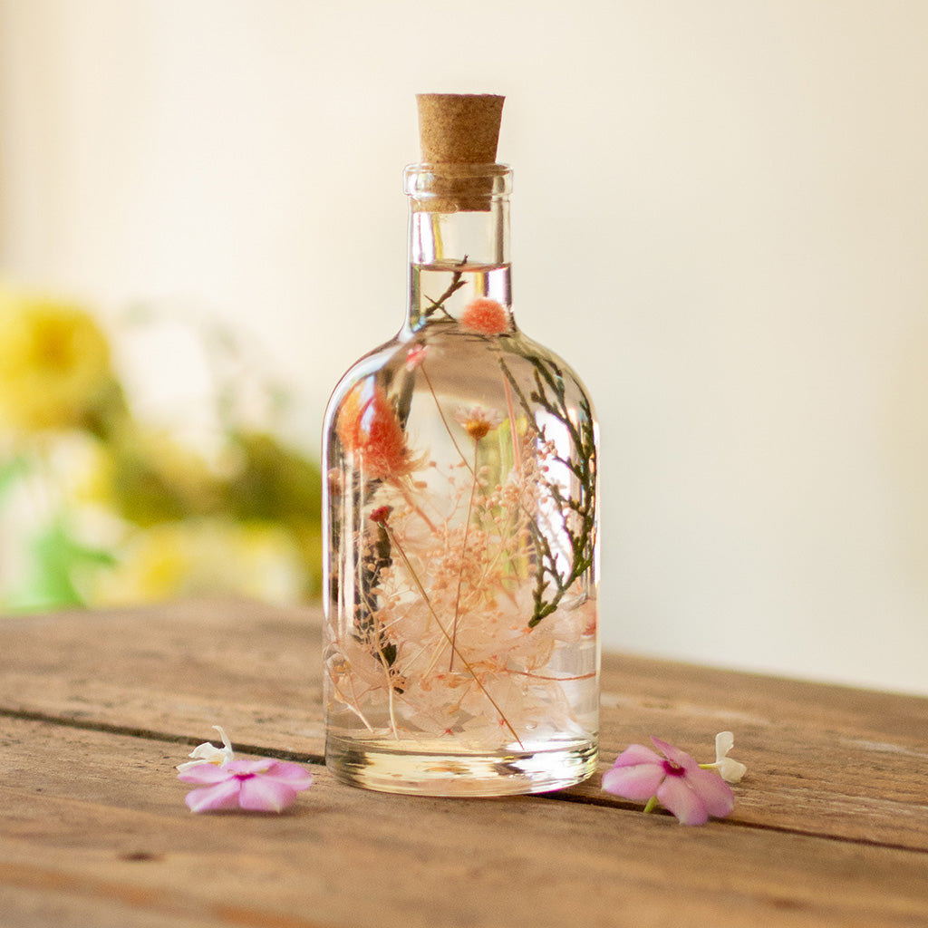 Close-up of Blushing Ballet Preserved Flower Tabletop by myBageecha – blush pink preserved blooms.