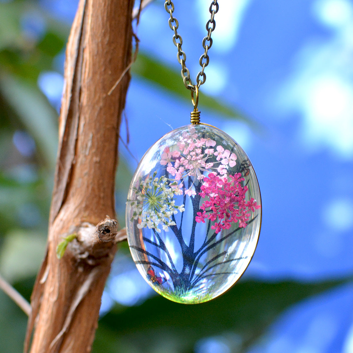 Blushing Meadows Real Dried Flower Necklace - myBageecha