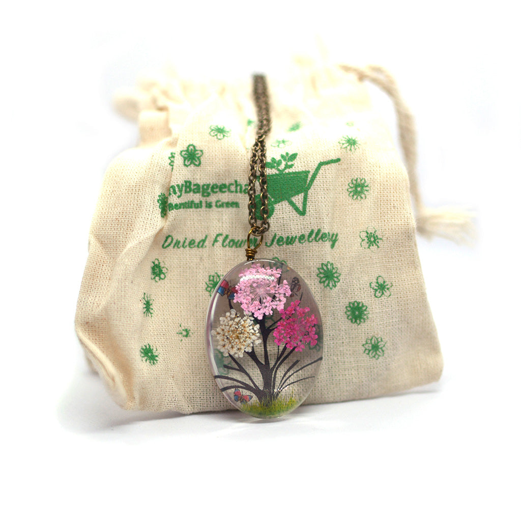 Blushing Meadows Real Dried Flower Necklace - myBageecha