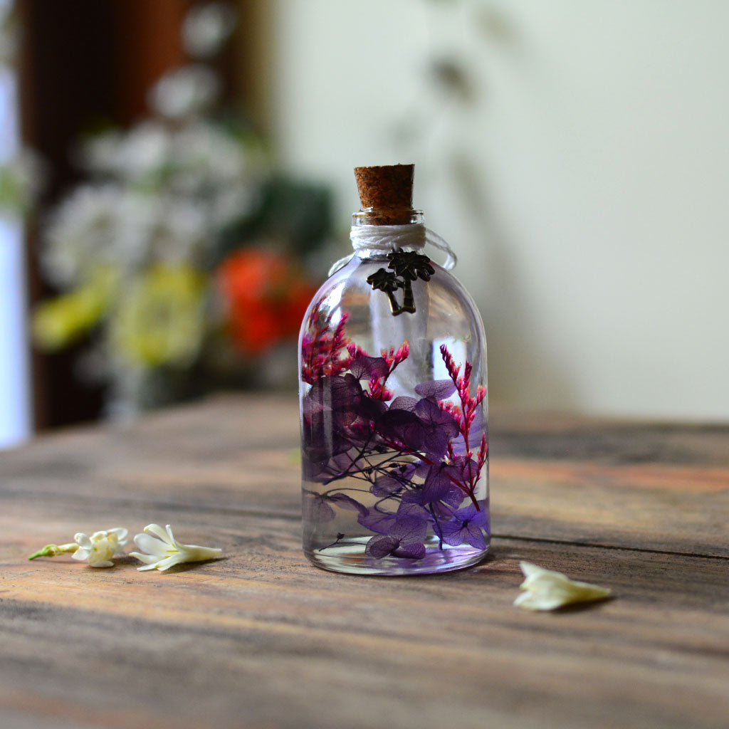 Close-up of Blushing Mauve Preserved Flower Tabletop by myBageecha – mauve-toned preserved blooms.