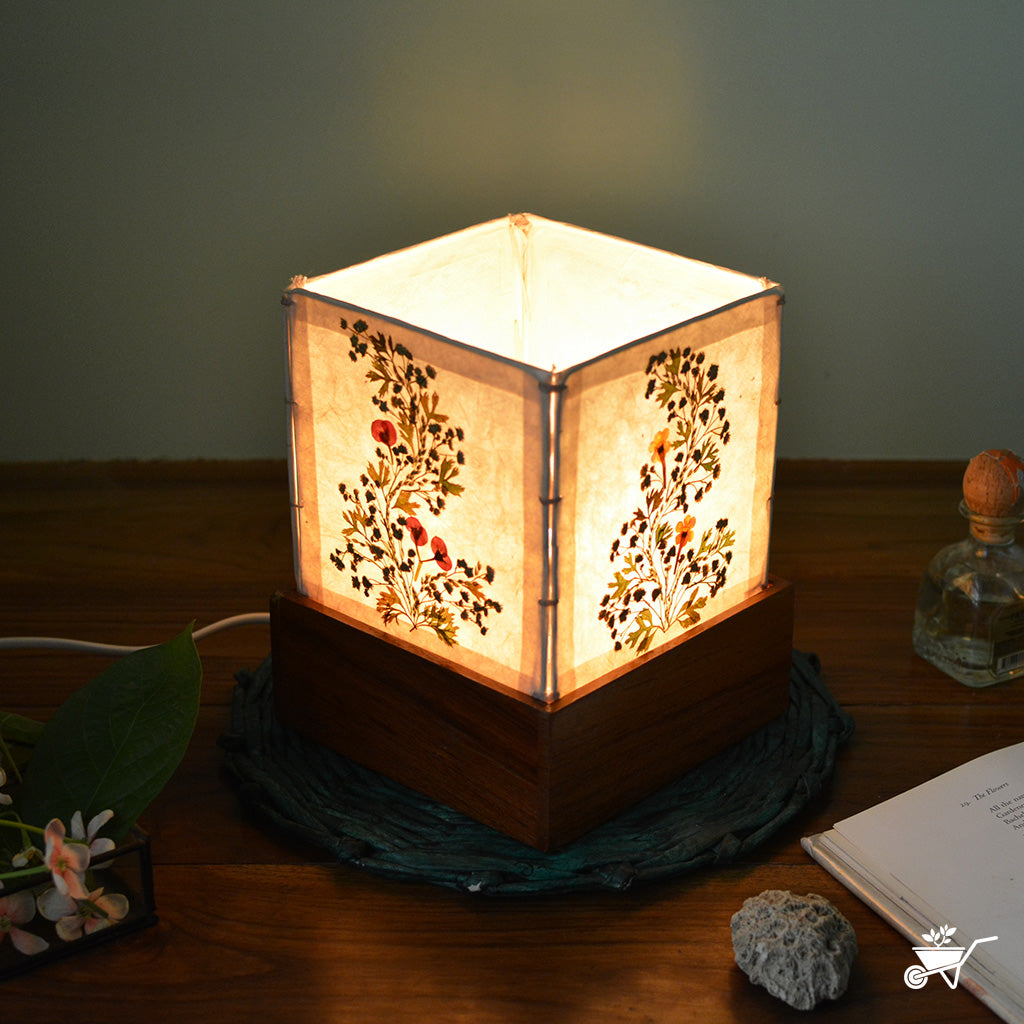 Botanical Motif Pressed Flower Lampshade - myBageecha