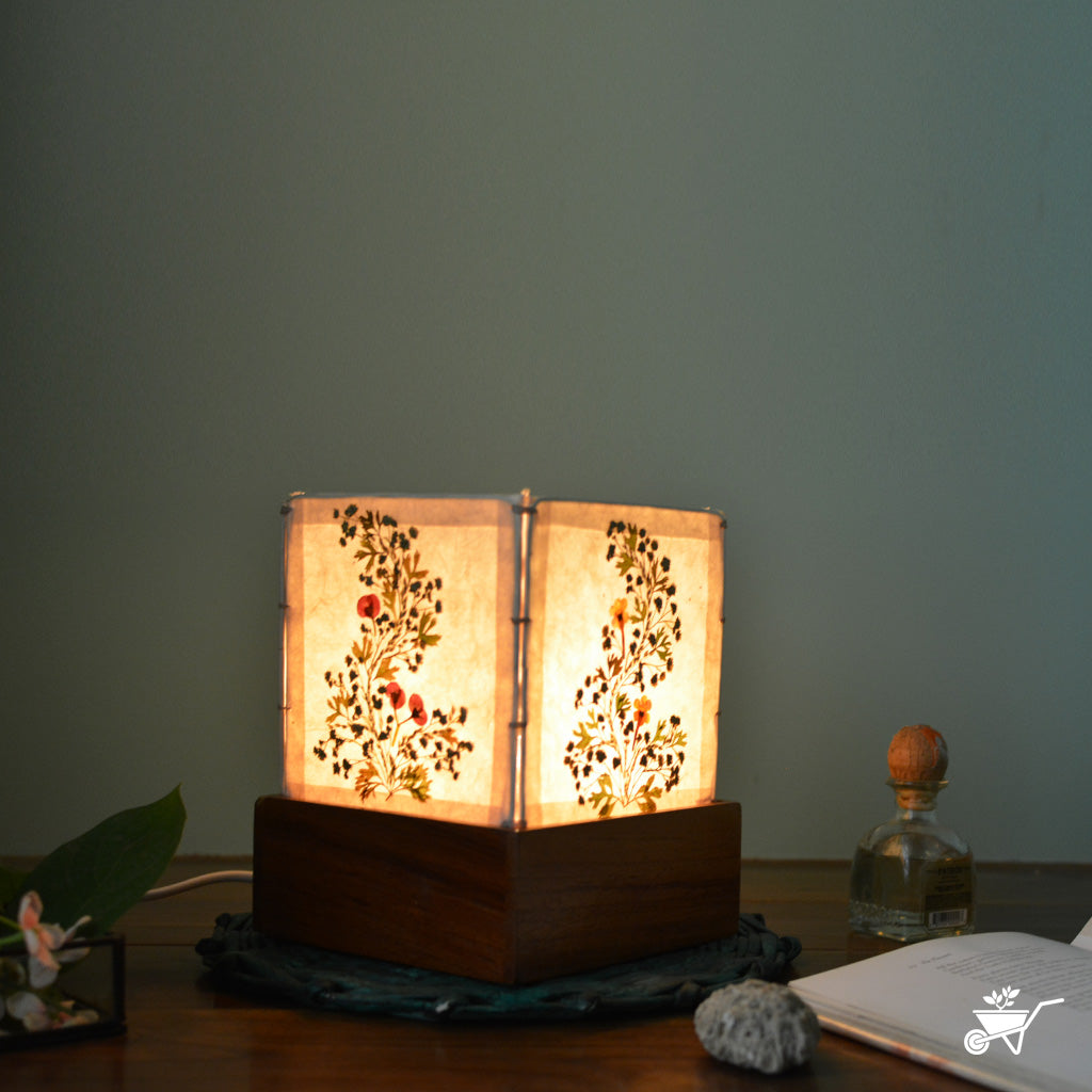 Botanical Motif Pressed Flower Lampshade - myBageecha
