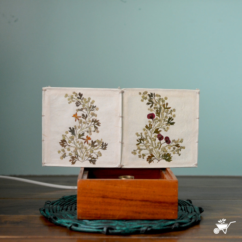 Botanical Motif Pressed Flower Lampshade - myBageecha