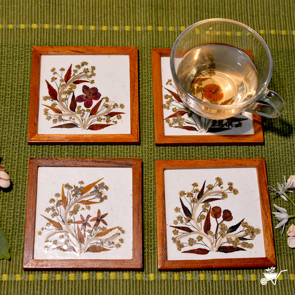 Pastel Blooms Dried Flower Coaster - myBageecha